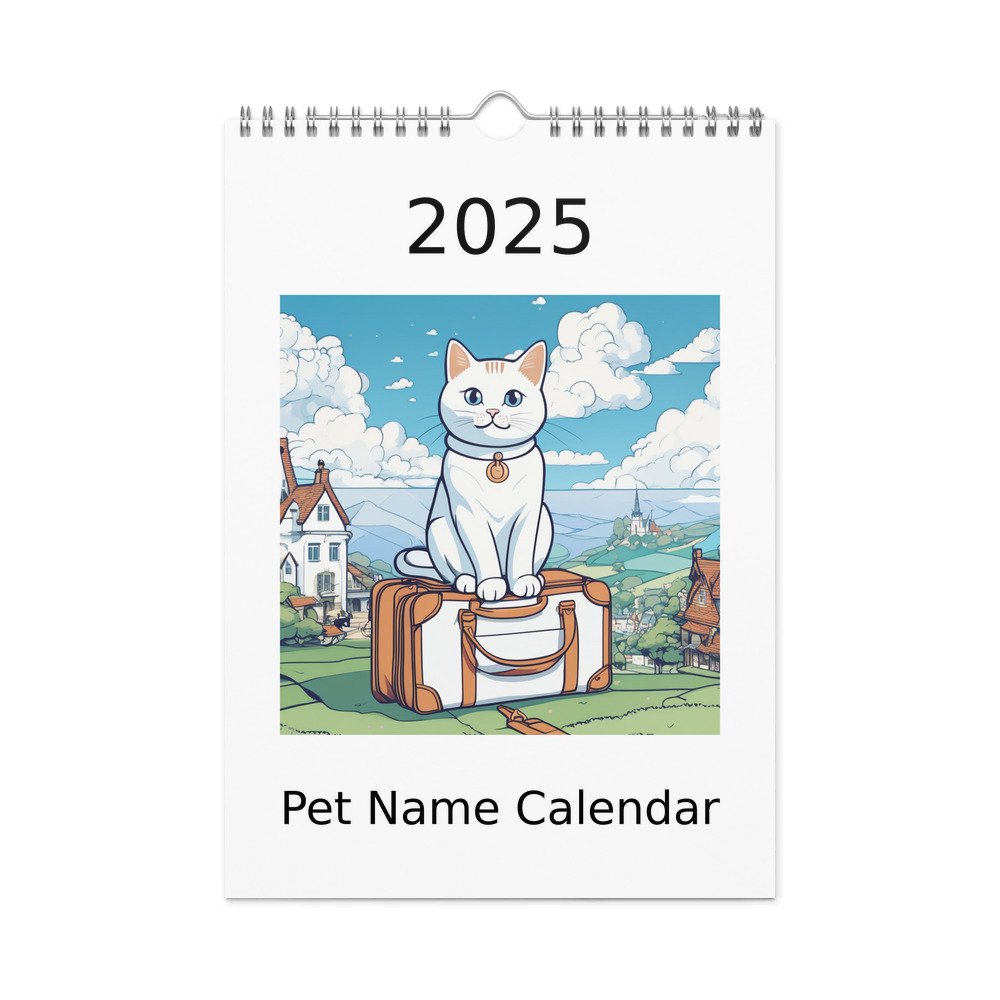 PugMug Custom White Companion Cat Wall Calendar (2026)