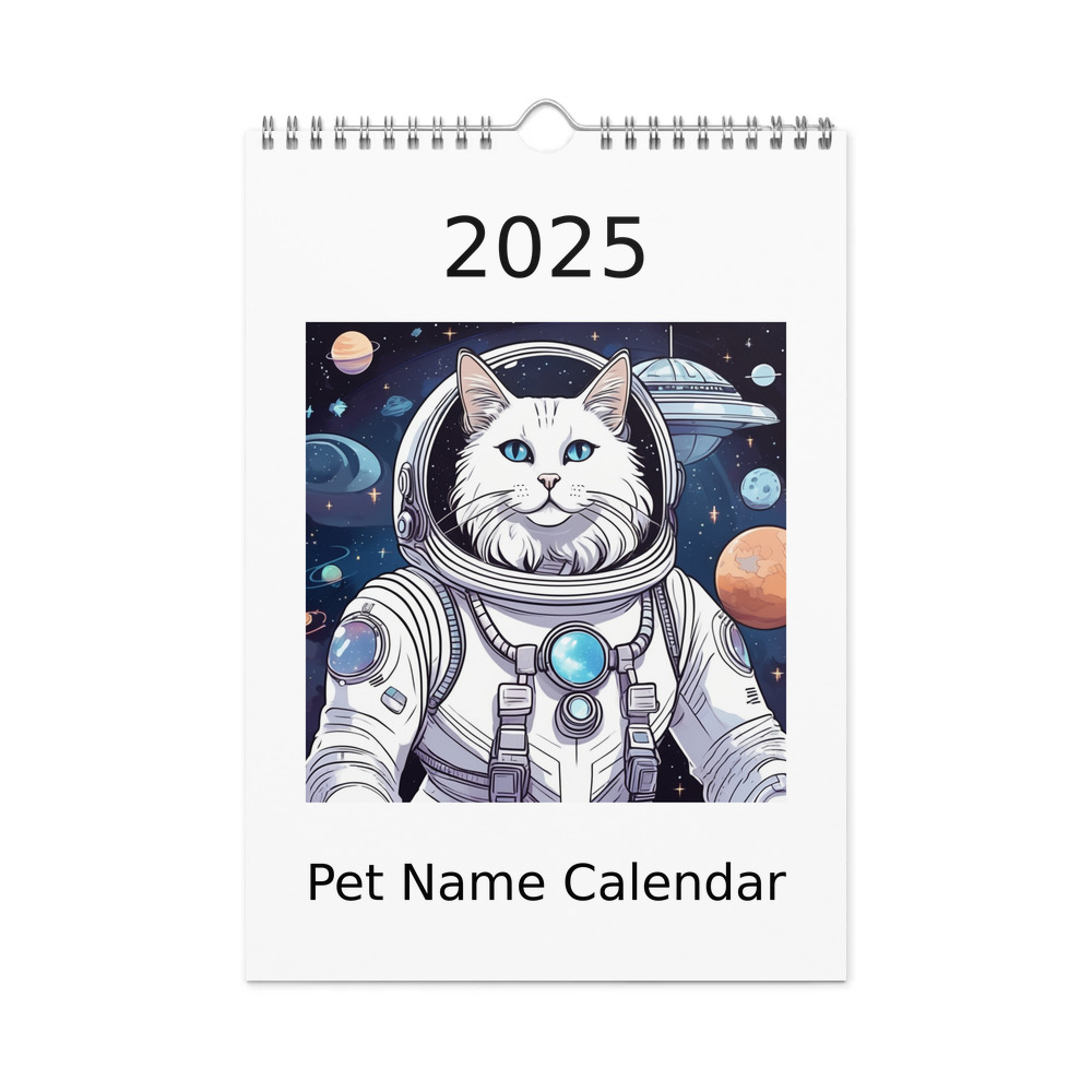 PugMug Custom White Companion Cat Wall Calendar (2026)