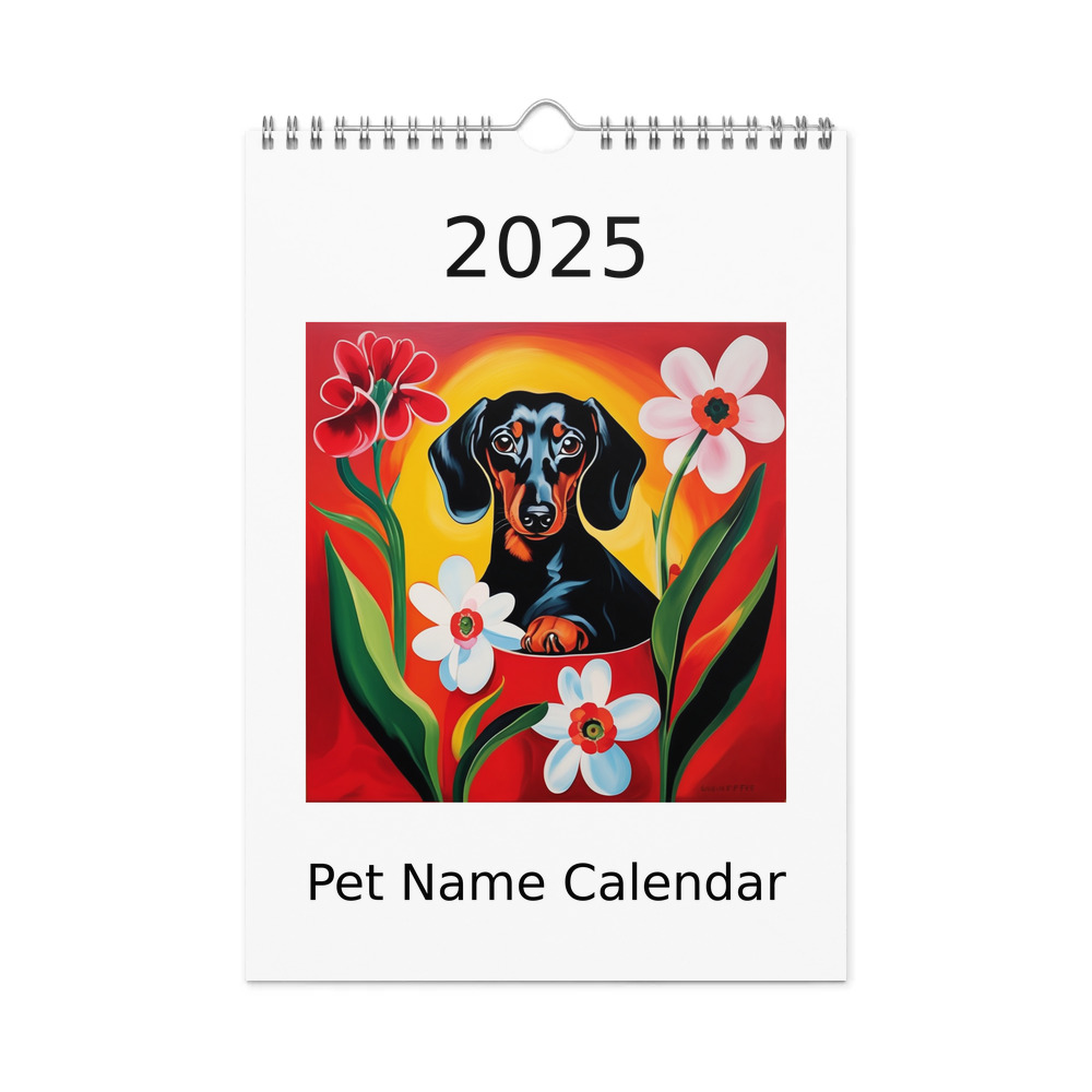 PugMug Custom Black Dachshund Wall Calendar (2026)