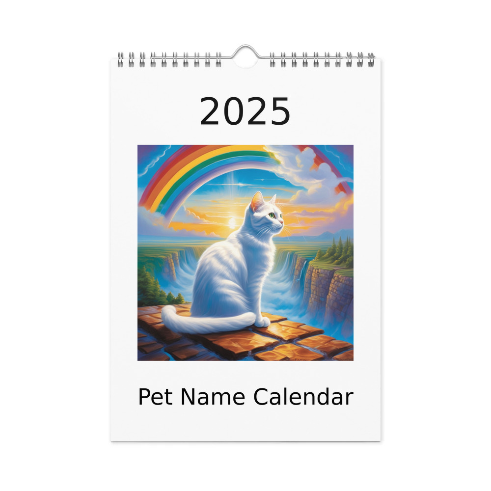 PugMug Custom White Companion Cat Wall Calendar (2026)