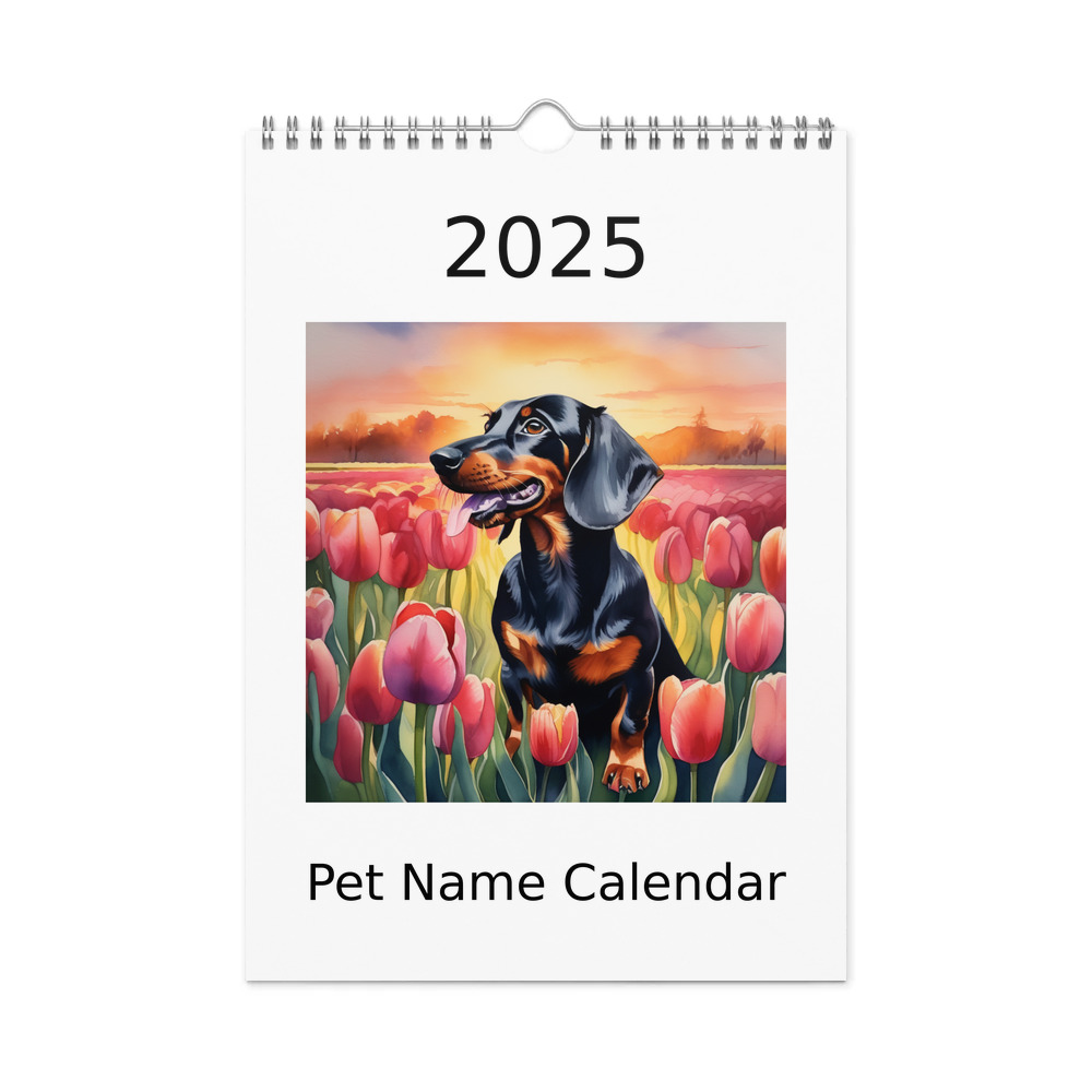 PugMug Custom Black Dachshund Wall Calendar (2026)