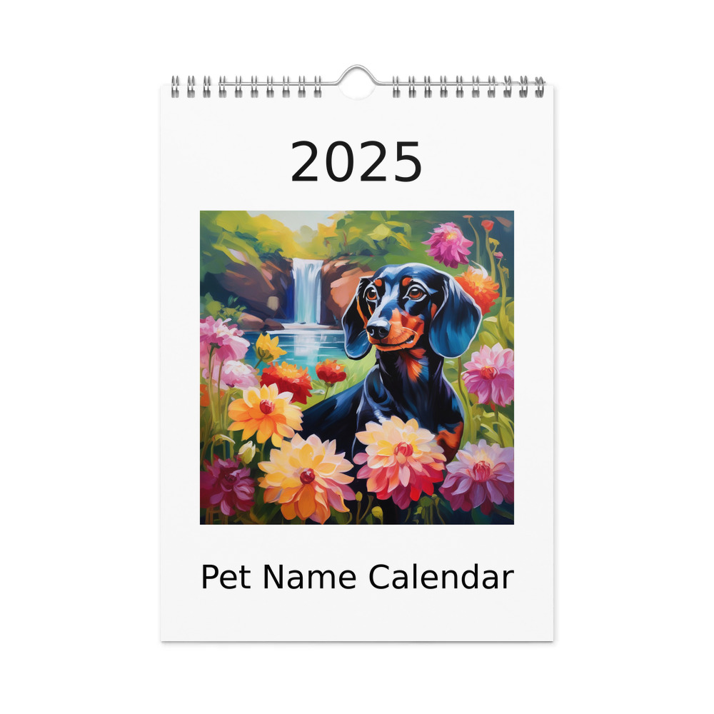 PugMug Custom Black Dachshund Wall Calendar (2026)