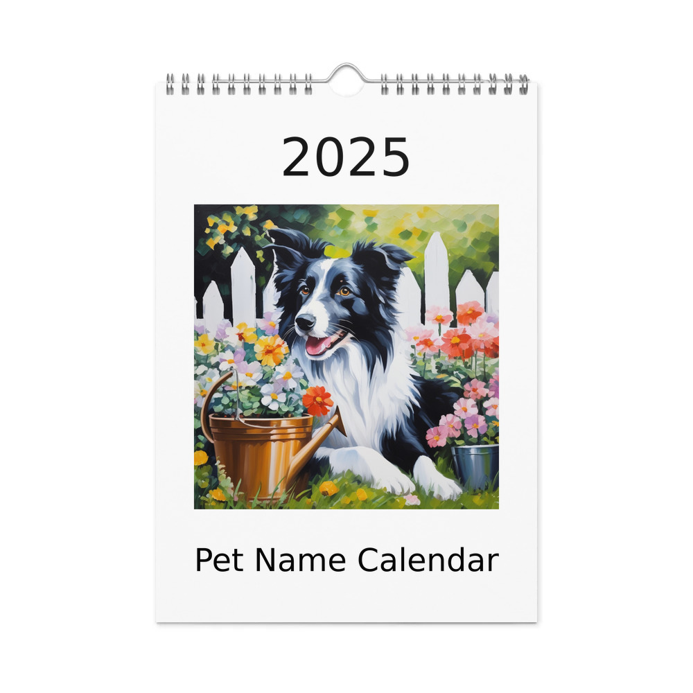 PugMug Custom Border Collie Wall Calendar (2026)