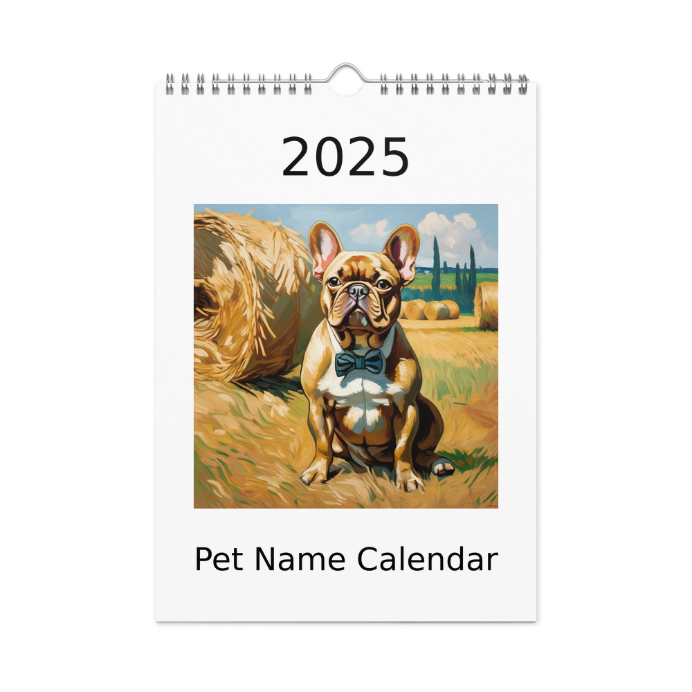 PugMug Custom Tan French Bulldog Wall Calendar (2026)