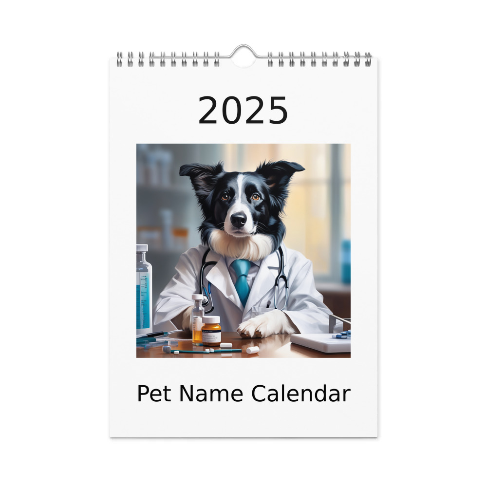 PugMug Custom Border Collie Wall Calendar (2026)
