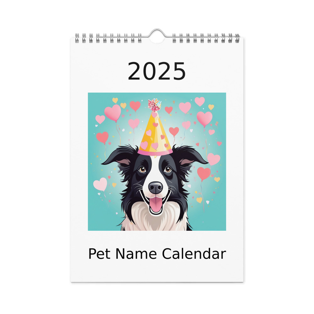 PugMug Custom Border Collie Wall Calendar (2026)