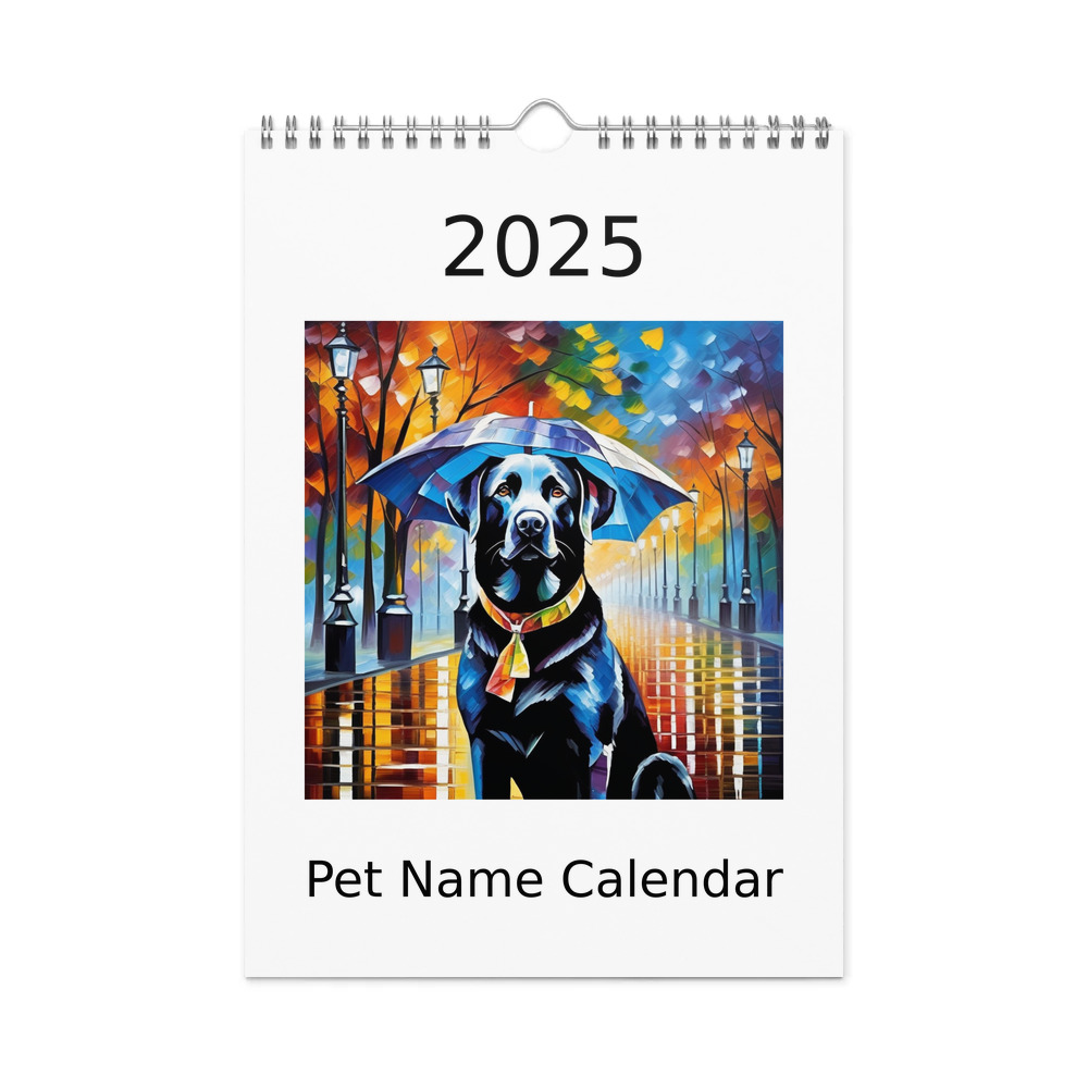 PugMug Custom Black Labrador Retriever Wall Calendar (2026)