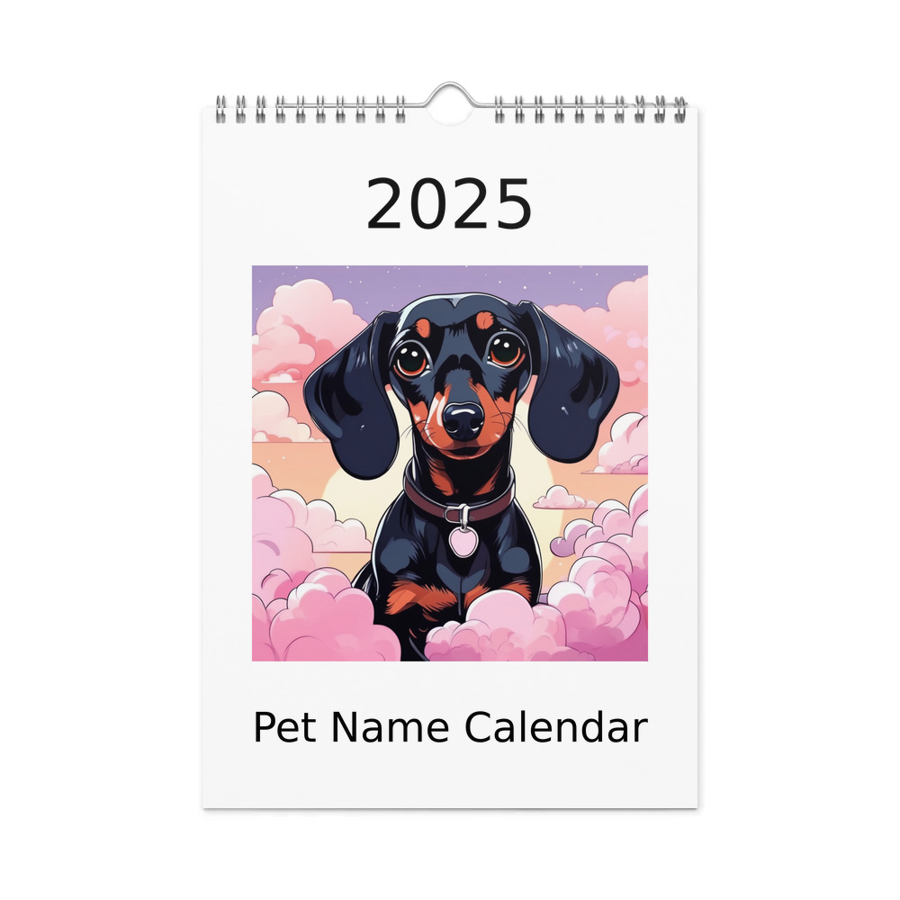 PugMug Custom Black Dachshund Wall Calendar (2026)