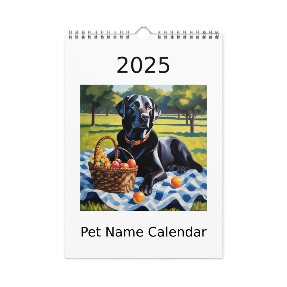 PugMug Custom Black Labrador Retriever Wall Calendar (2026)