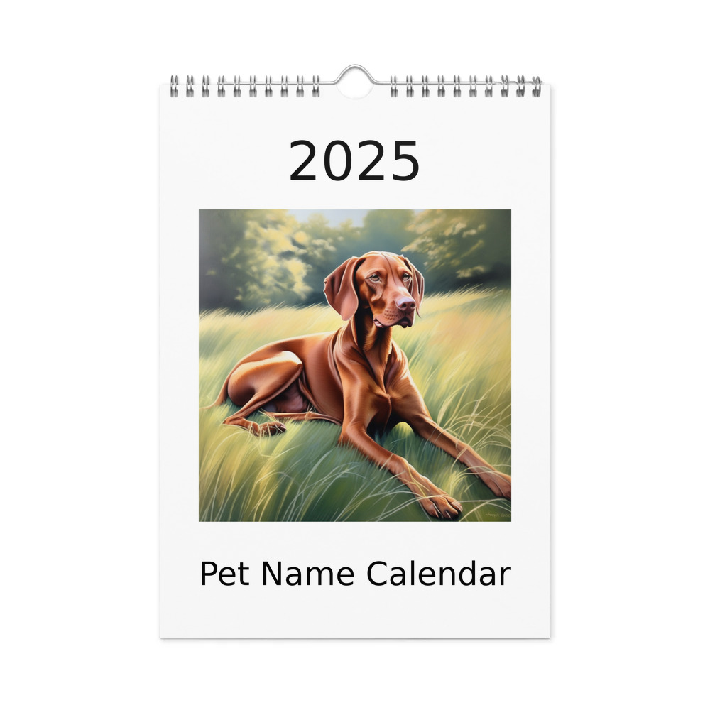PugMug Custom Vizsla Wall Calendar (2026)