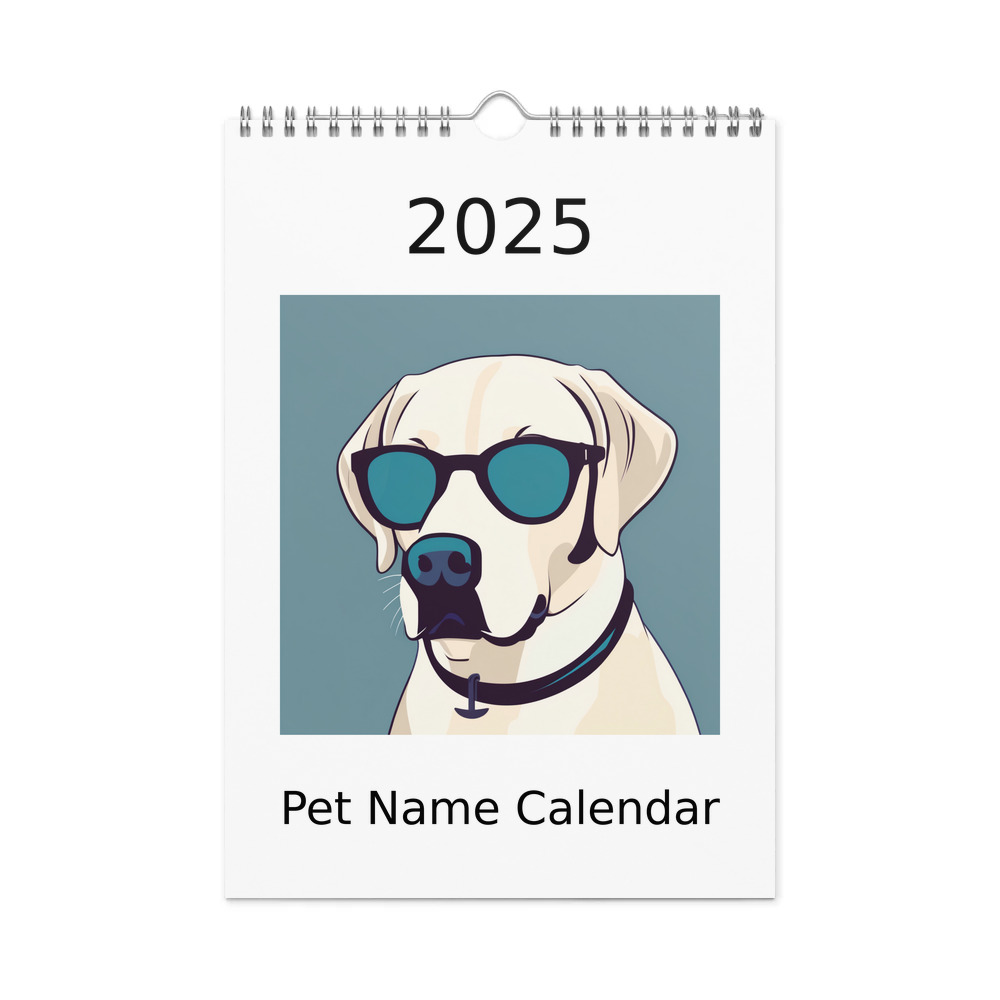 PugMug Custom White Labrador Retriever Wall Calendar (2026)