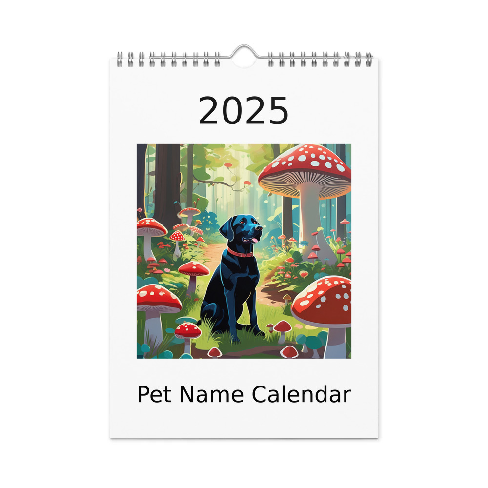 PugMug Custom Black Labrador Retriever Wall Calendar (2026)