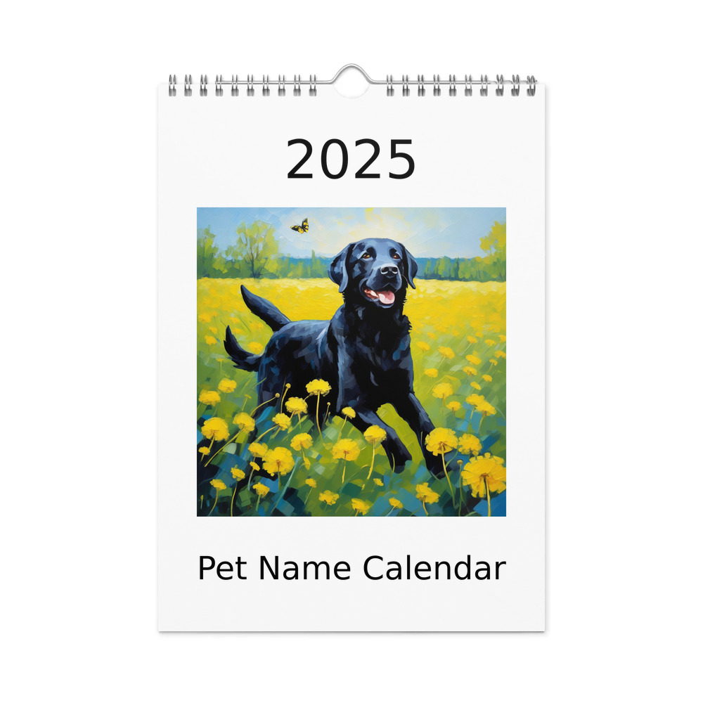 PugMug Custom Black Labrador Retriever Wall Calendar (2026)