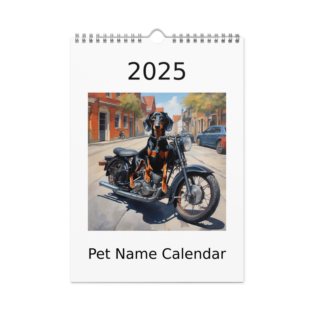 PugMug Custom Black Dachshund Wall Calendar (2026)