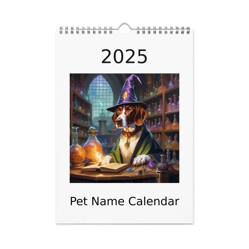 PugMug Custom Pointer Dog Wall Calendar (2026)
