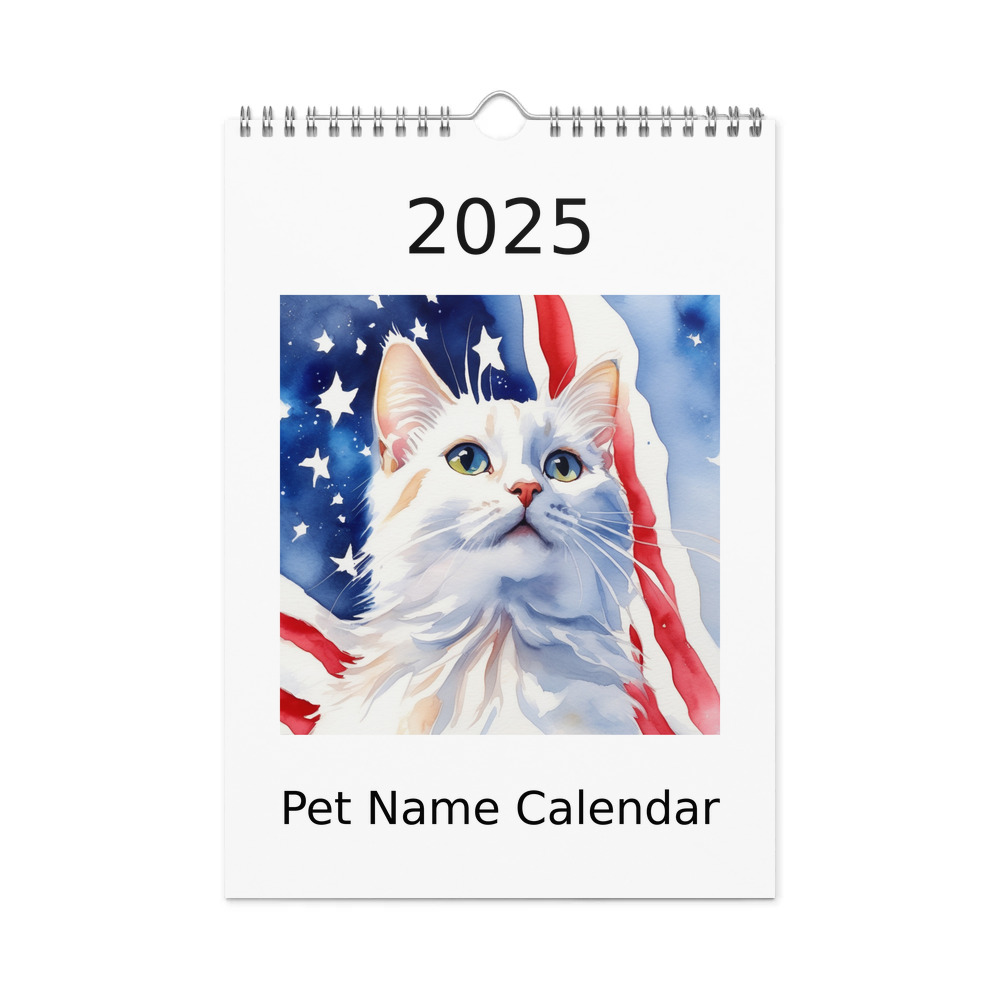 PugMug Custom White Companion Cat Wall Calendar (2026)