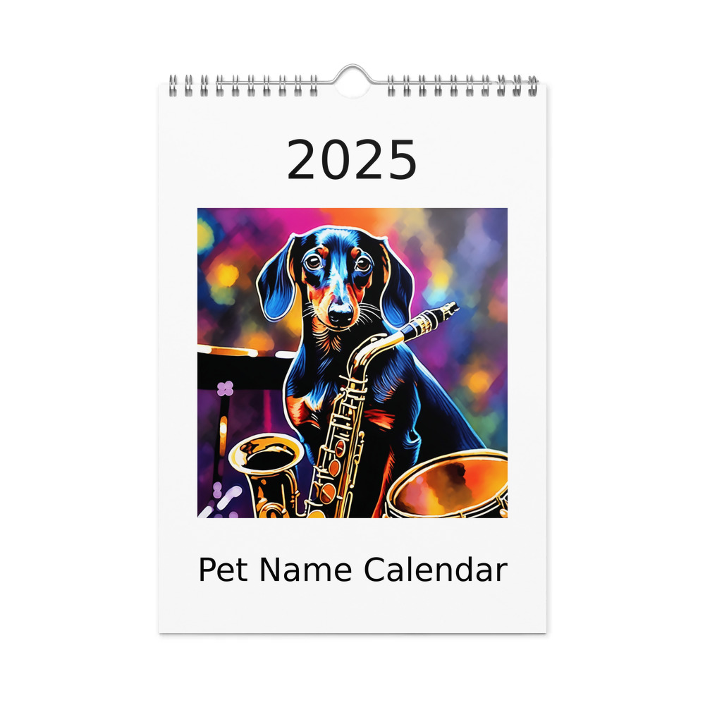 PugMug Custom Black Dachshund Wall Calendar (2026)