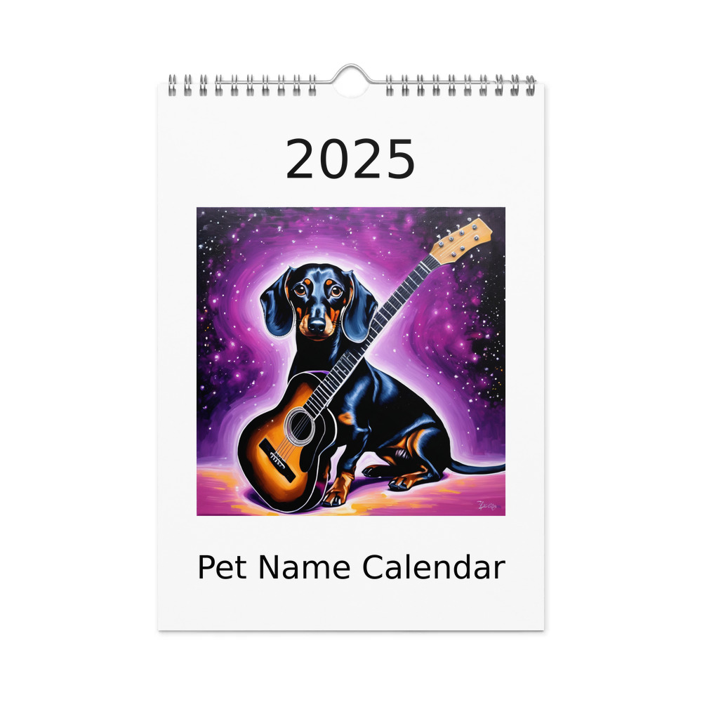 PugMug Custom Black Dachshund Wall Calendar (2026)