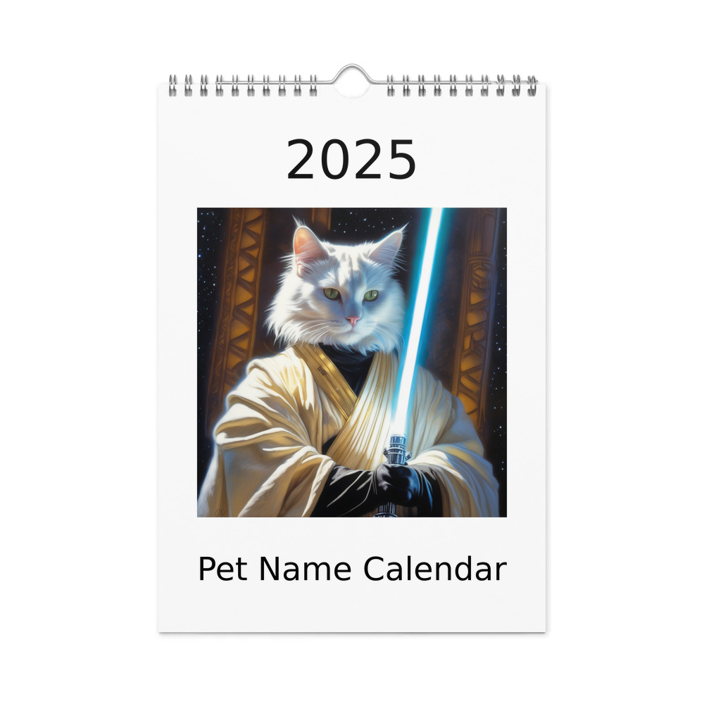 PugMug Custom White Companion Cat Wall Calendar (2026)