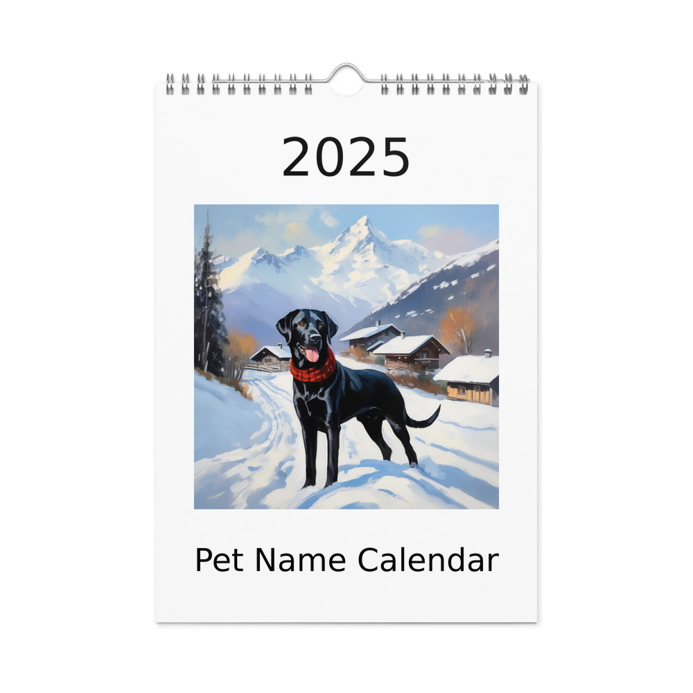 PugMug Custom Black Labrador Retriever Wall Calendar (2026)