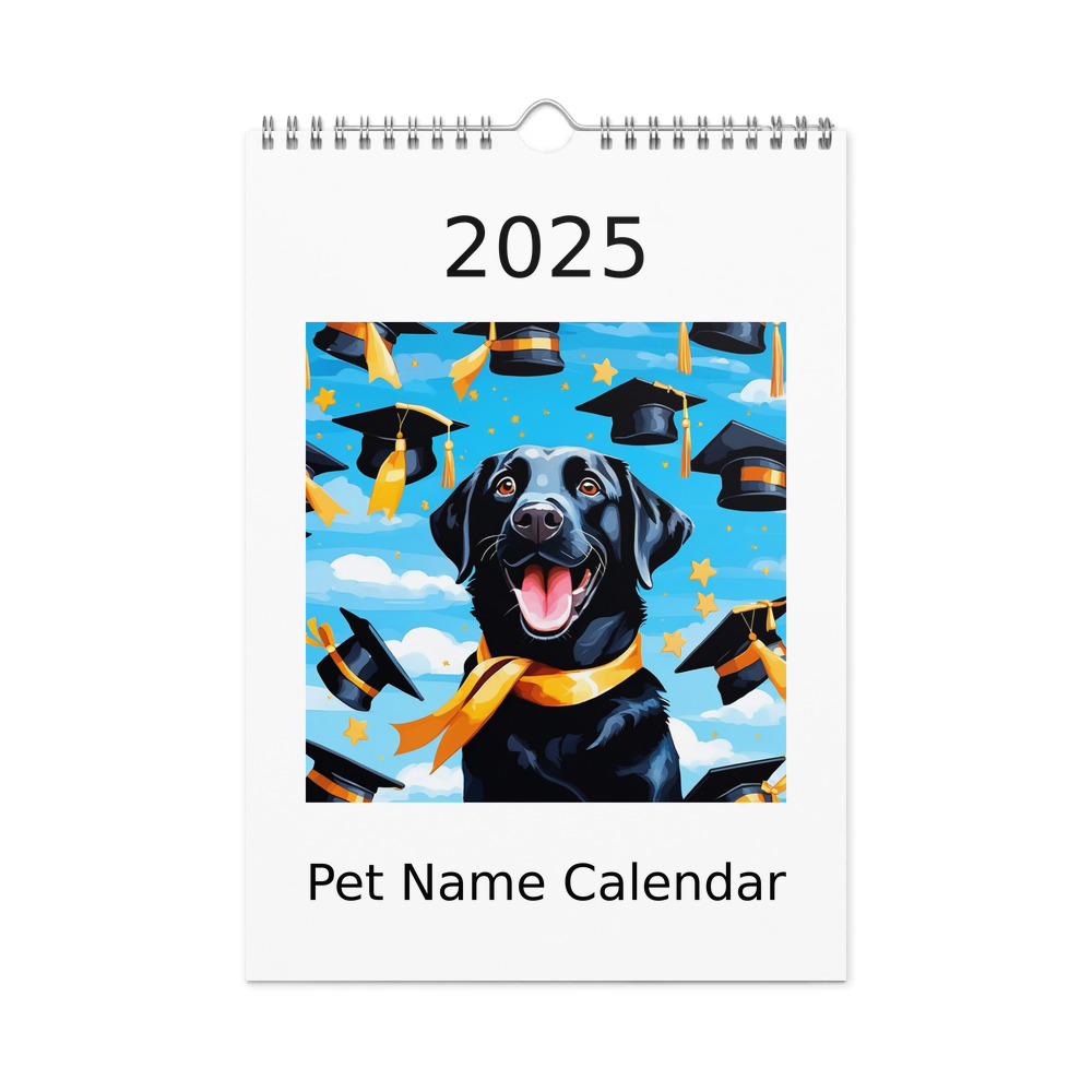 PugMug Custom Black Labrador Retriever Wall Calendar (2026)