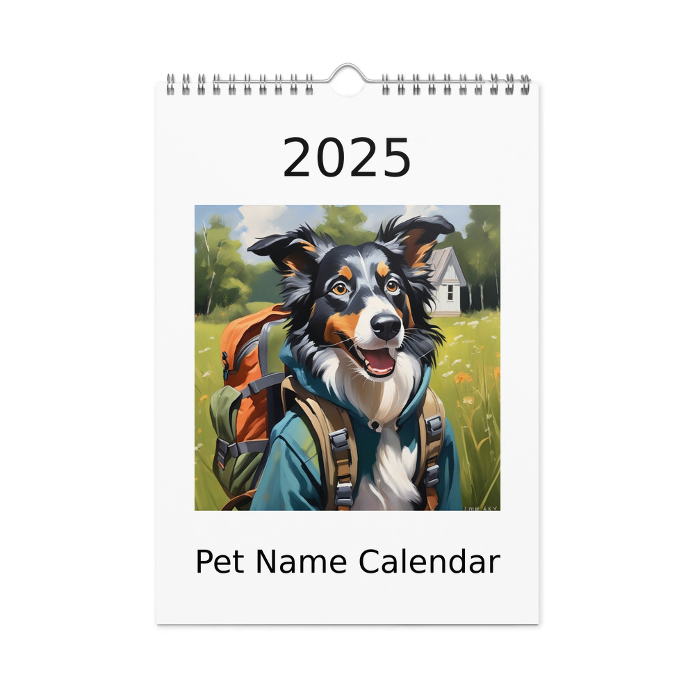 PugMug Custom Border Collie Wall Calendar (2026)