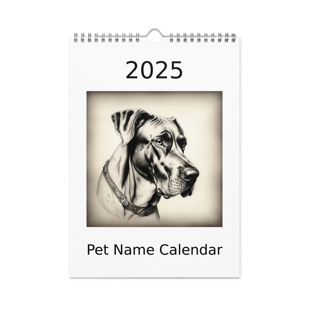 PugMug Custom Great Dane Wall Calendar (2026)