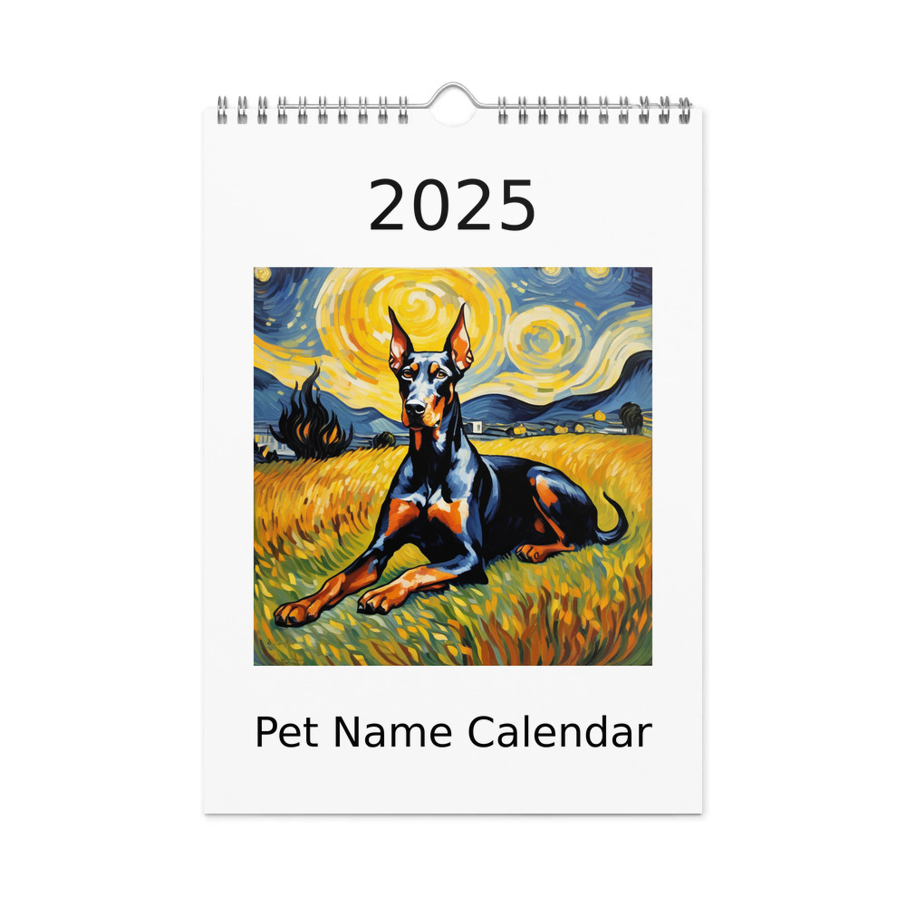 PugMug Custom Doberman Pinscher Wall Calendar (2026)