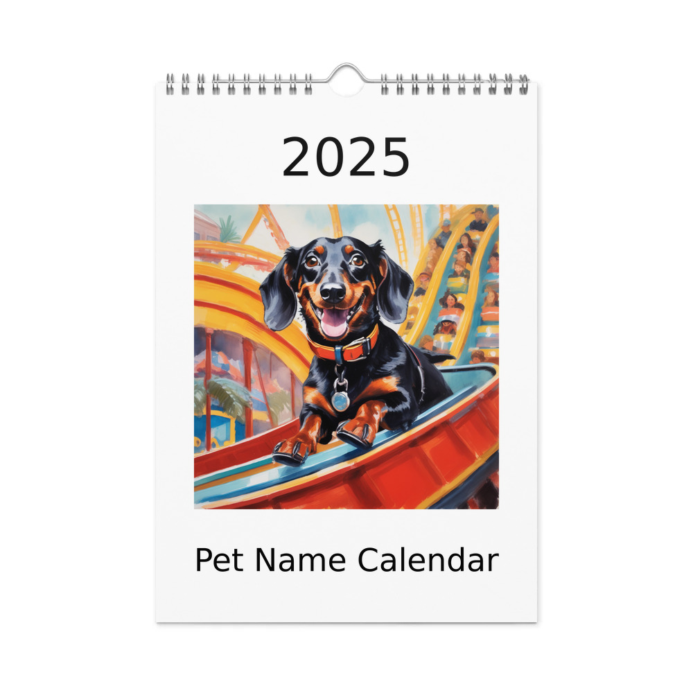 PugMug Custom Black Dachshund Wall Calendar (2026)