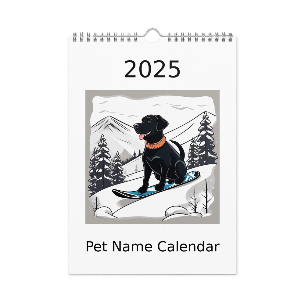 PugMug Custom Black Labrador Retriever Wall Calendar (2026)