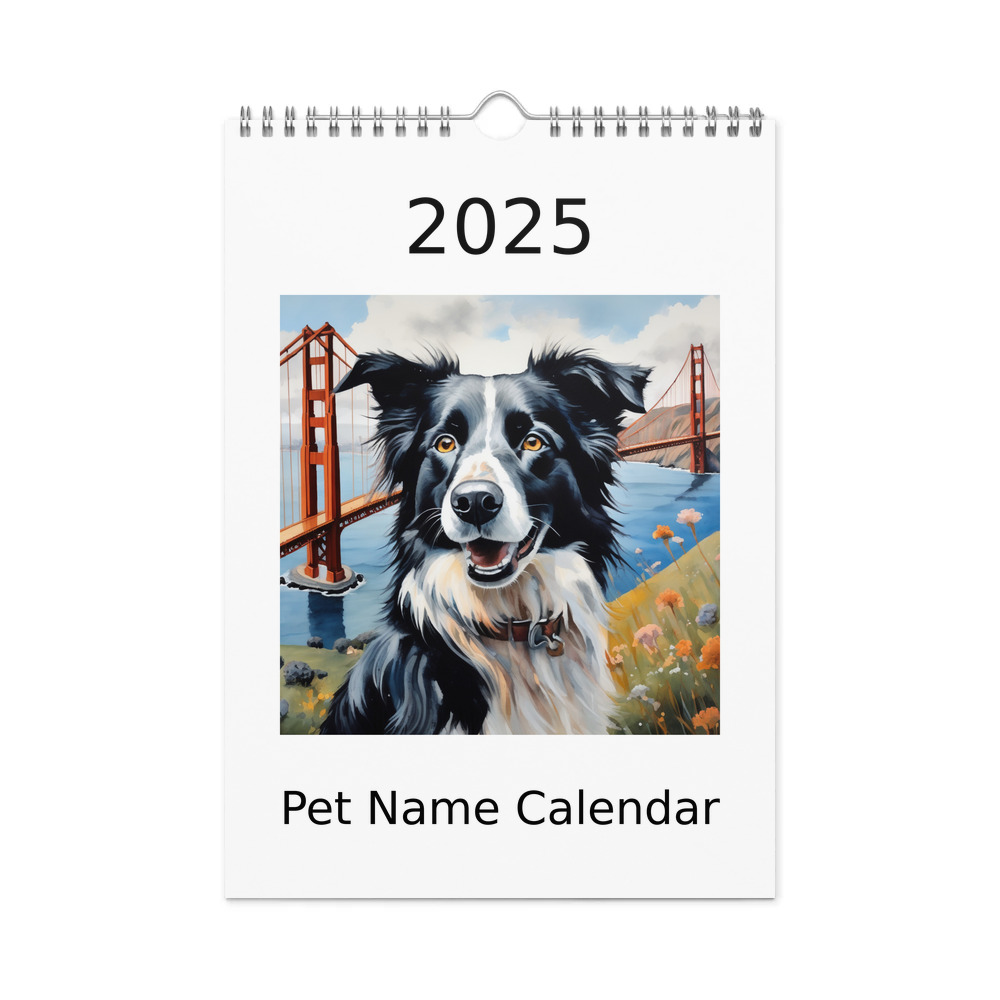 PugMug Custom Border Collie Wall Calendar (2026)