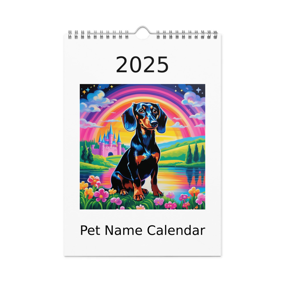 PugMug Custom Black Dachshund Wall Calendar (2026)
