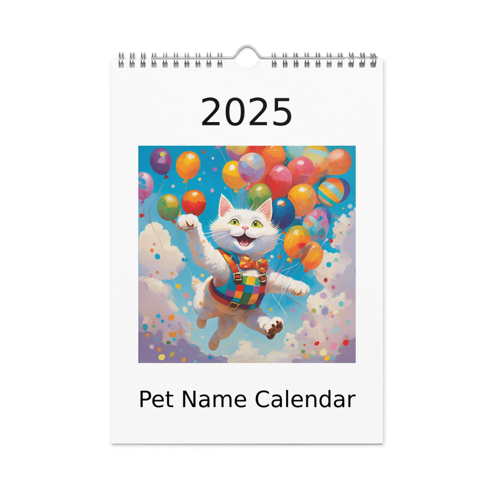 PugMug Custom White Companion Cat Wall Calendar (2026)