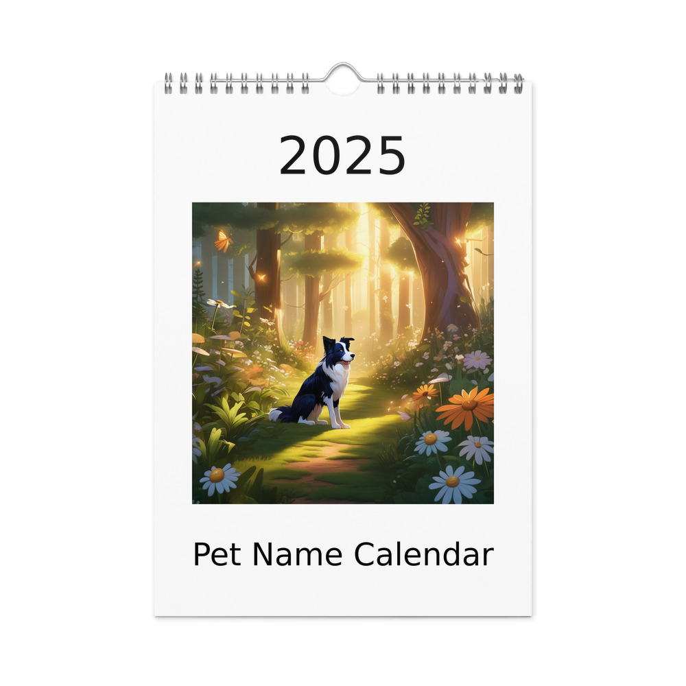 PugMug Custom Border Collie Wall Calendar (2026)