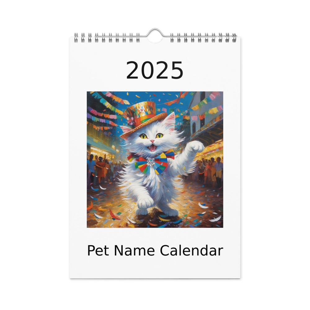 PugMug Custom White Companion Cat Wall Calendar (2026)