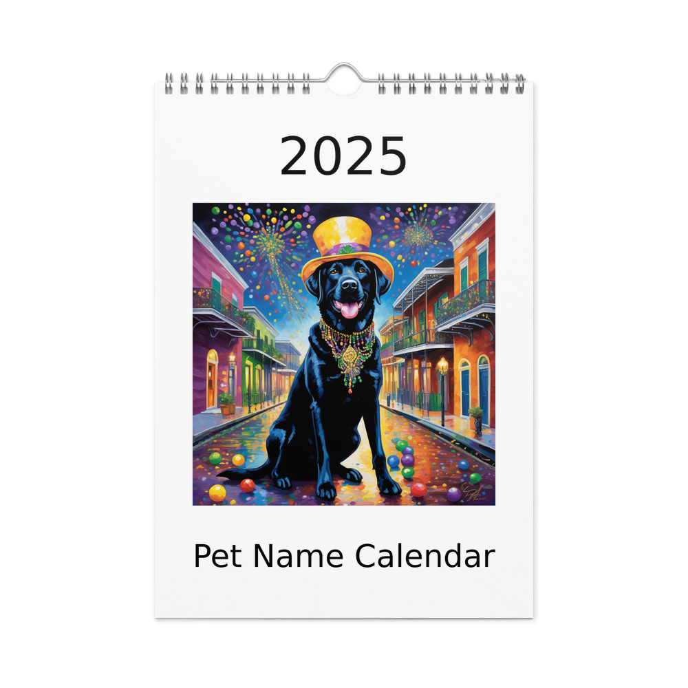 PugMug Custom Black Labrador Retriever Wall Calendar (2026)