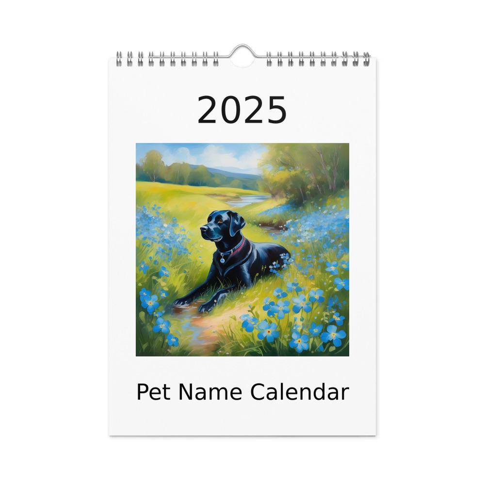 PugMug Custom Black Labrador Retriever Wall Calendar (2026)