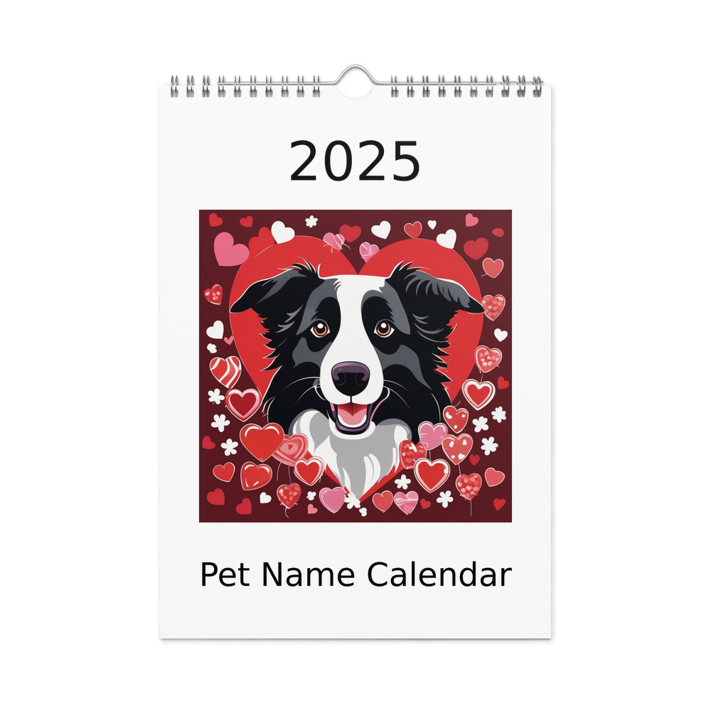 PugMug Custom Border Collie Wall Calendar (2026)