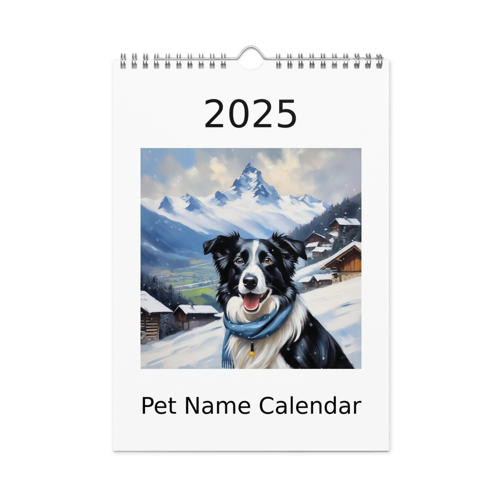 PugMug Custom Border Collie Wall Calendar (2026)