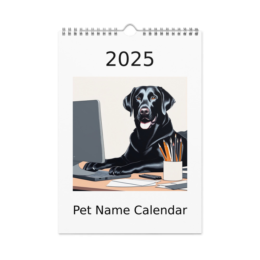 PugMug Custom Black Labrador Retriever Wall Calendar (2026)