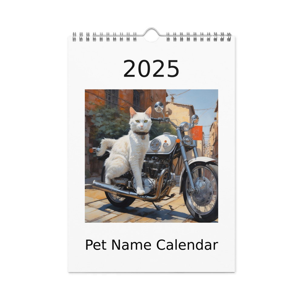 PugMug Custom White Companion Cat Wall Calendar (2026)