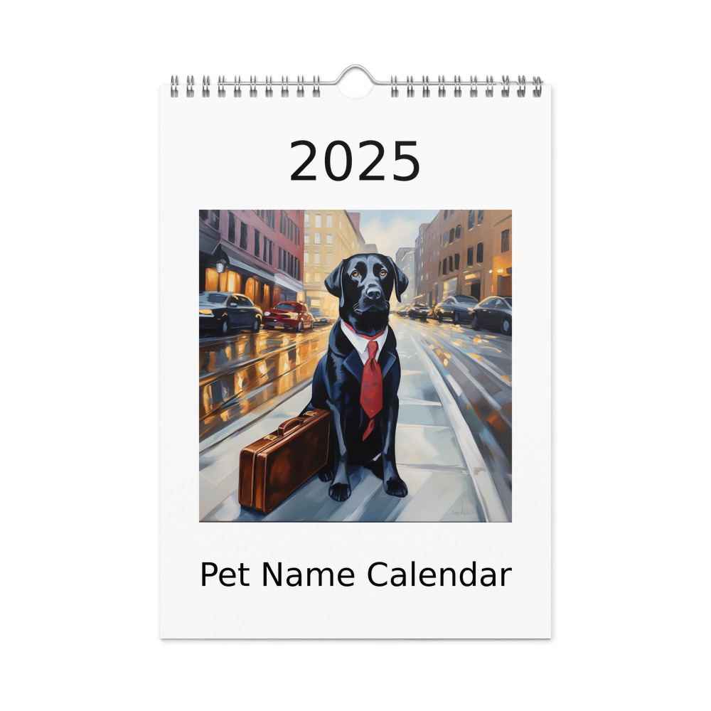 PugMug Custom Black Labrador Retriever Wall Calendar (2026)
