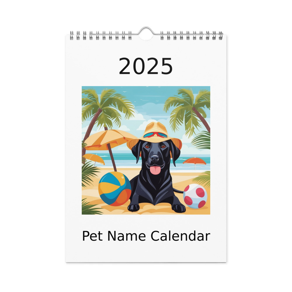 PugMug Custom Black Labrador Retriever Wall Calendar (2026)