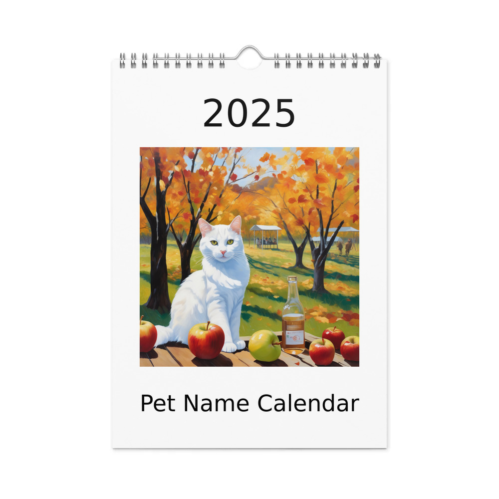 PugMug Custom White Companion Cat Wall Calendar (2026)