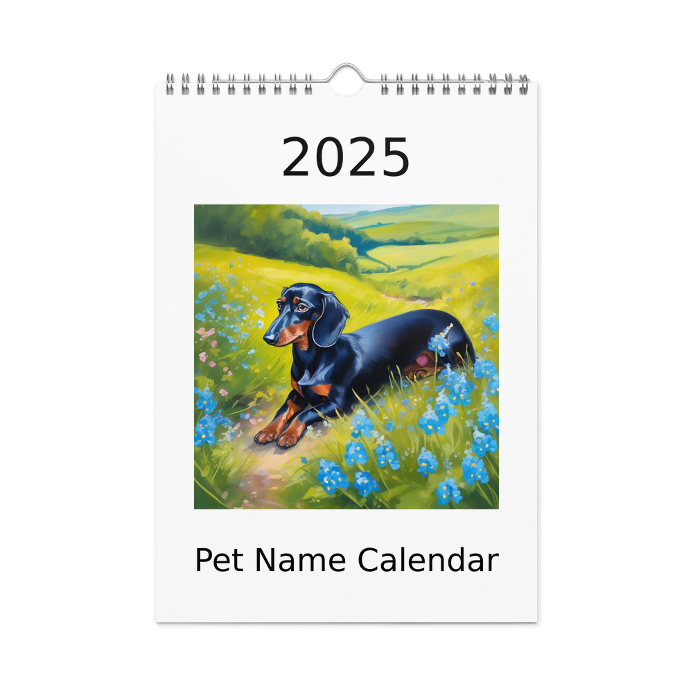PugMug Custom Black Dachshund Wall Calendar (2026)