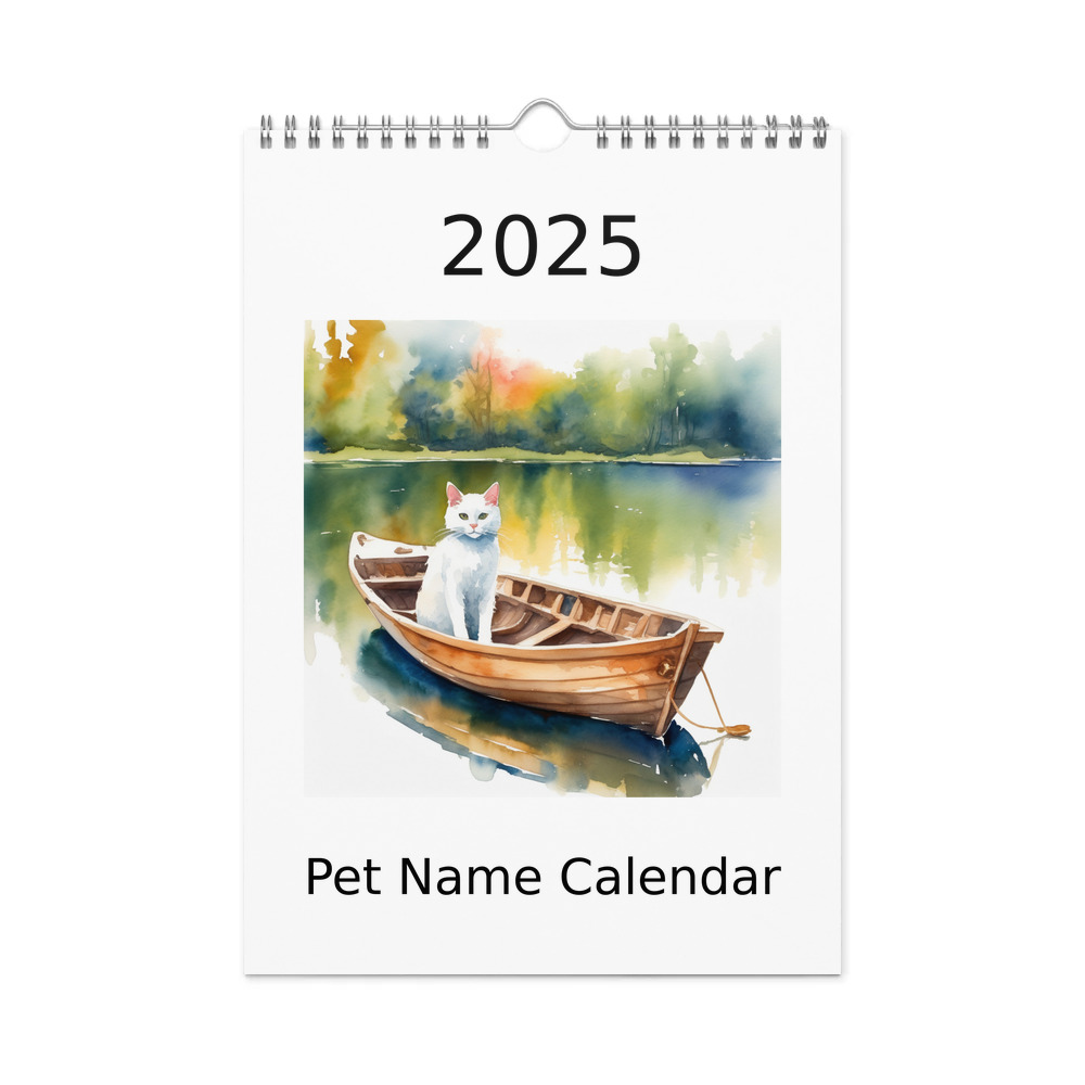PugMug Custom White Companion Cat Wall Calendar (2026)