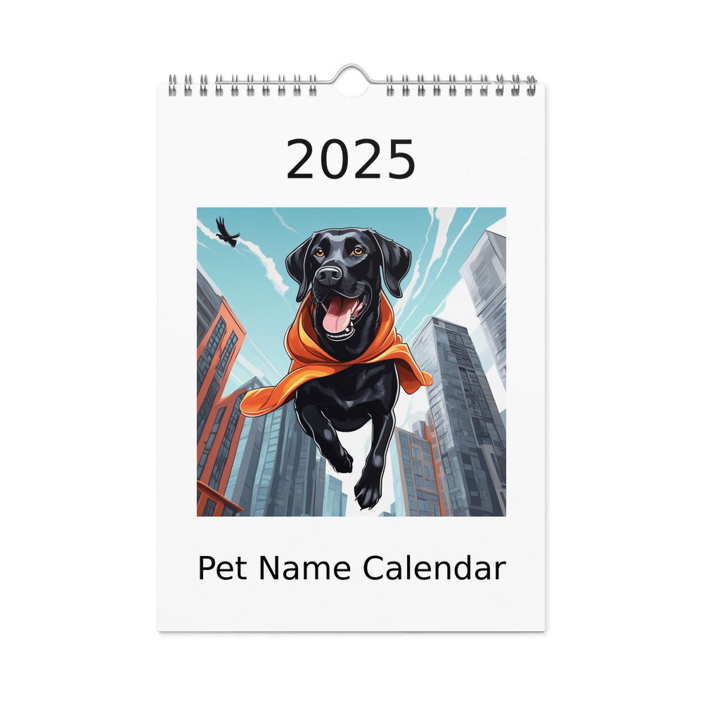 PugMug Custom Black Labrador Retriever Wall Calendar (2026)