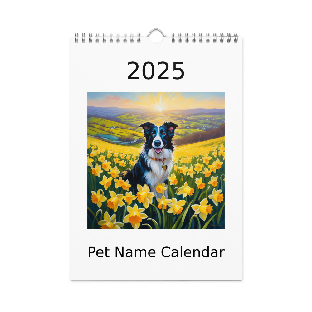 PugMug Custom Border Collie Wall Calendar (2026)