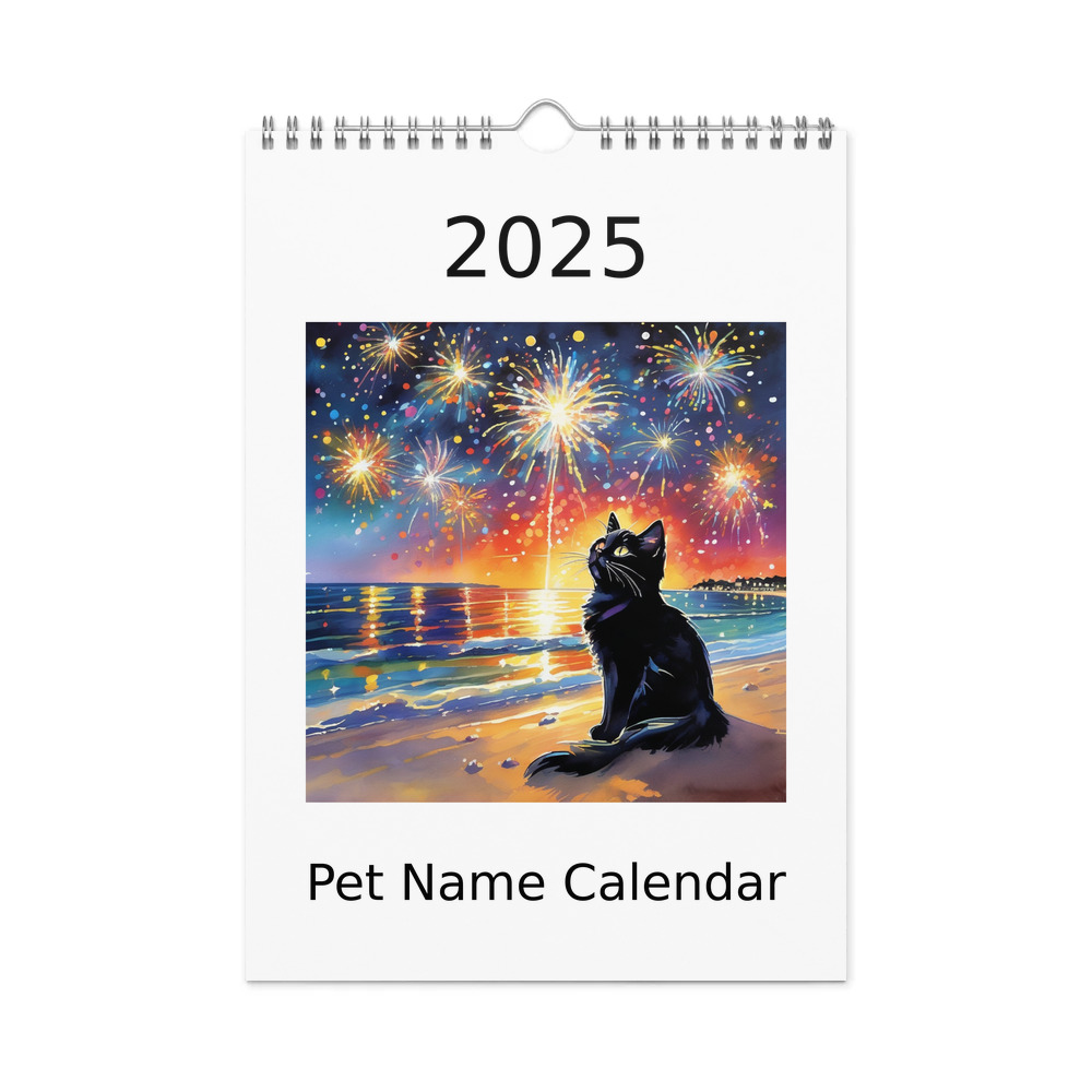 PugMug Custom Black Ragdoll Cat Wall Calendar (2026)
