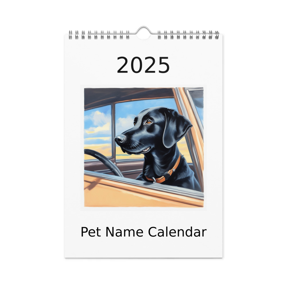 PugMug Custom Black Labrador Retriever Wall Calendar (2026)